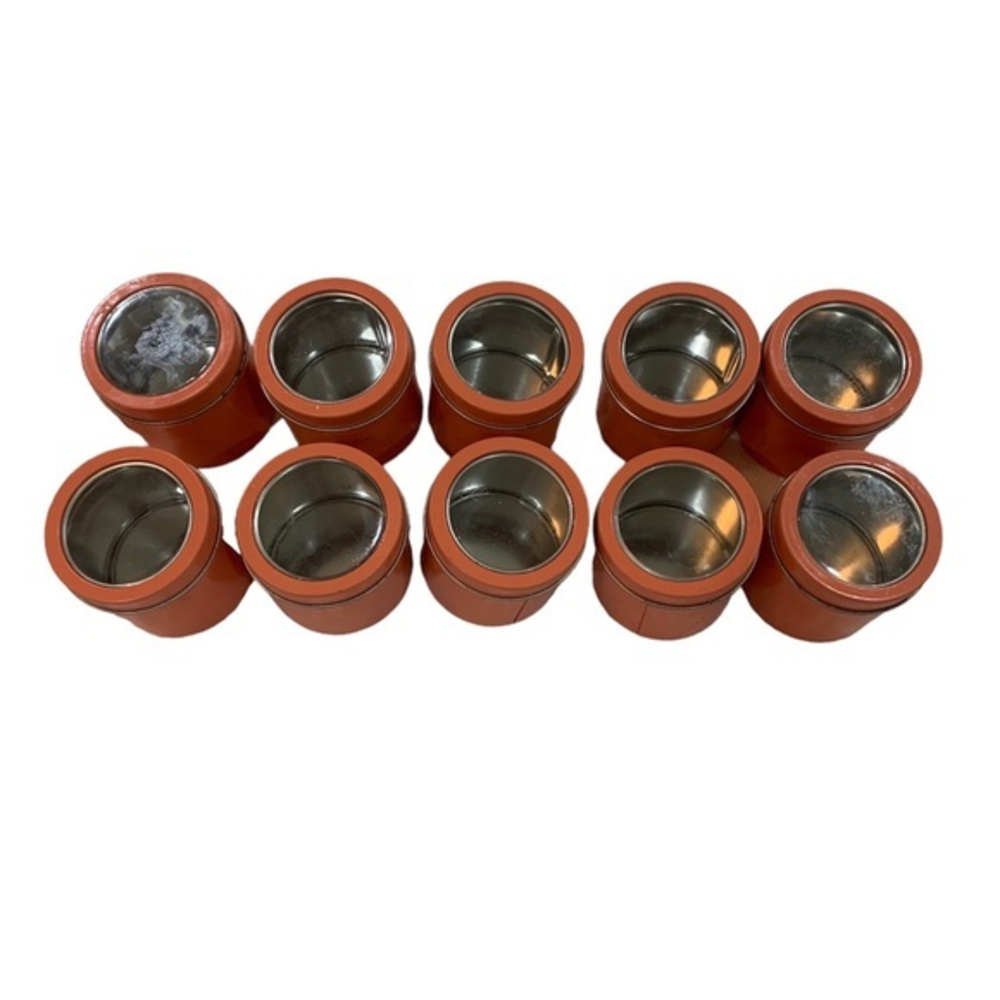 NEW Lot of 10 Small Magnetic‎ Canisters  Apricot Color